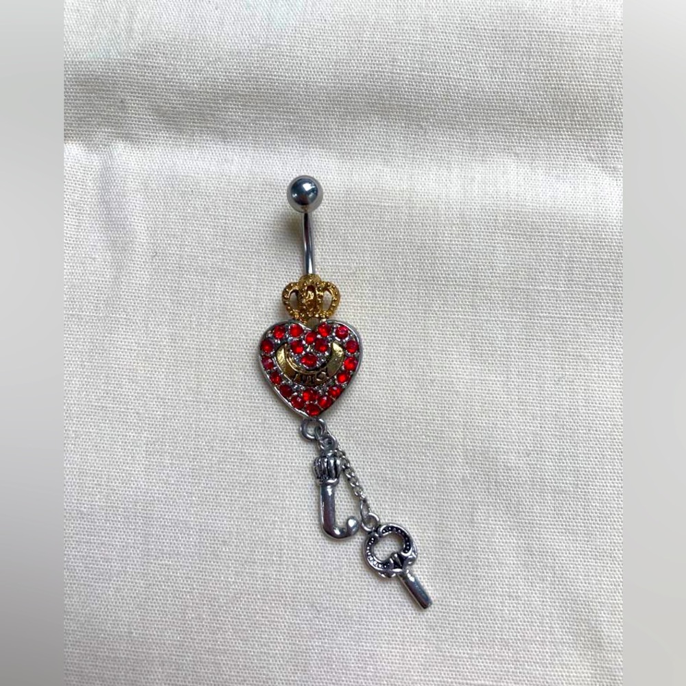 Red heart Belly button Ring surgical stainless steel  belly button-2 …